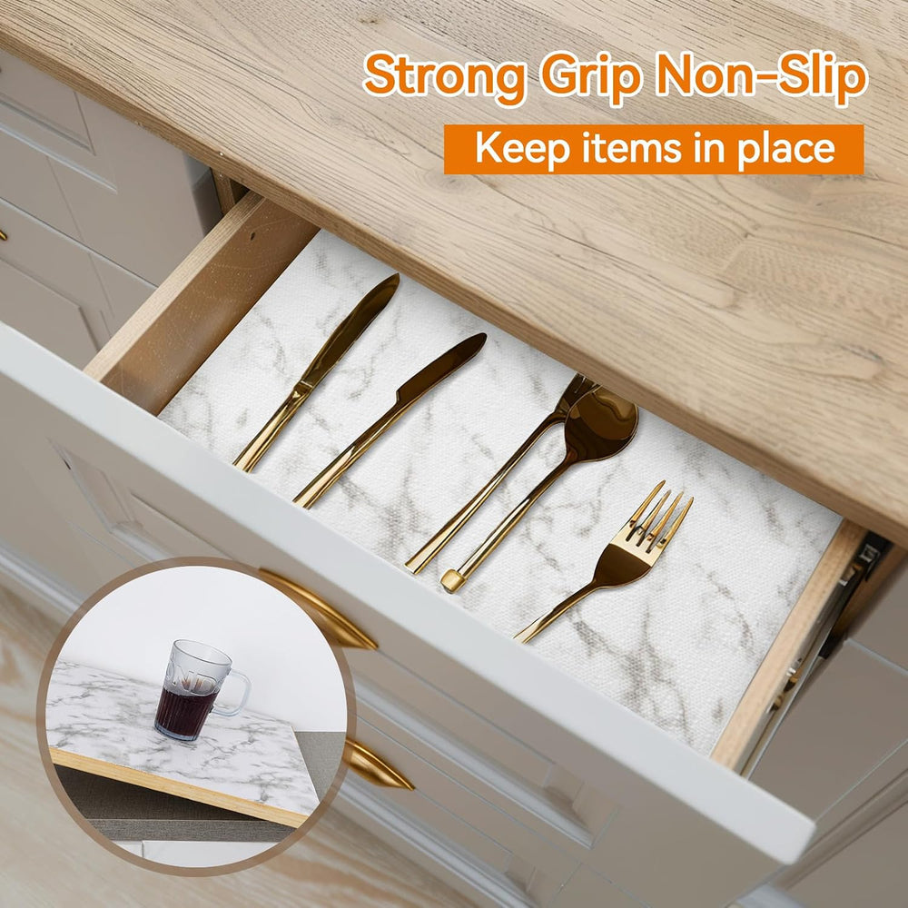Drawer and Shelf Liner for Kitchen Cabinets, Non-Adhesive Strong Grip Cabinet...