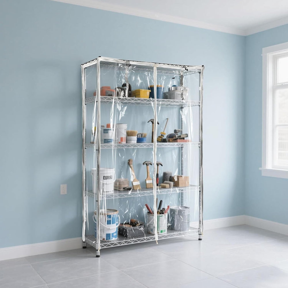 okcool Waterproof Shelf Cover,All Clear Wire Shelf Cover with Zipper,Transpar...