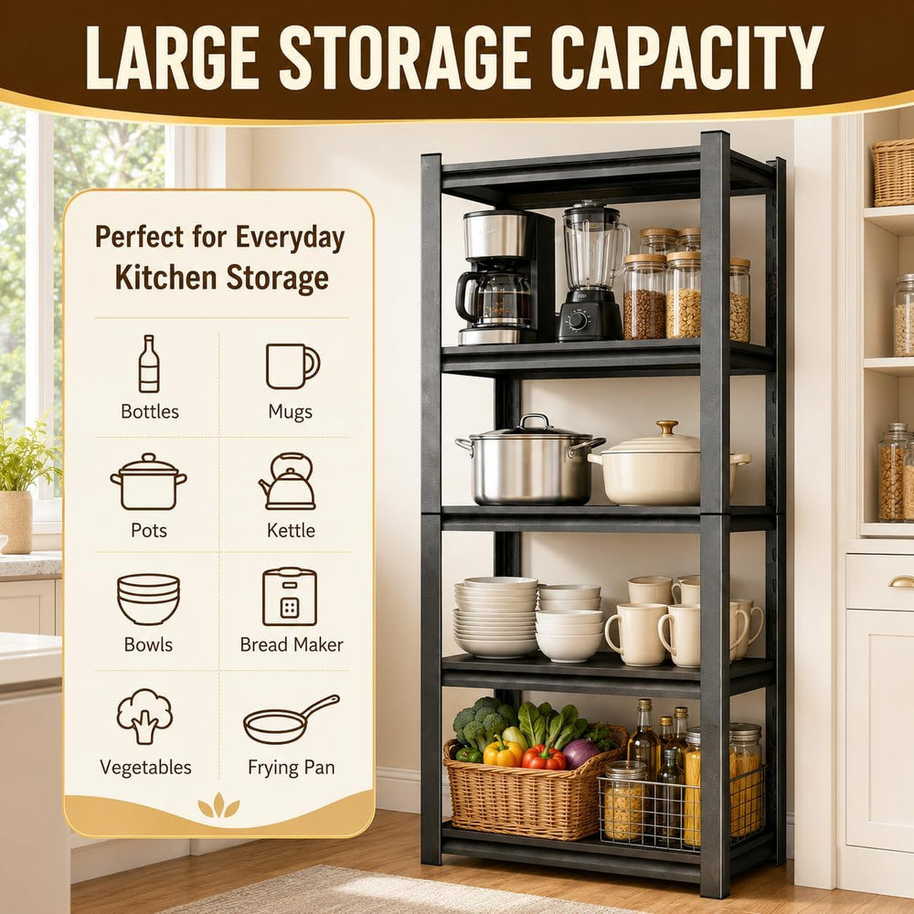 Kitchen Shelf, Adjustable Bakers Rack, Heavy Duty Coffee bar