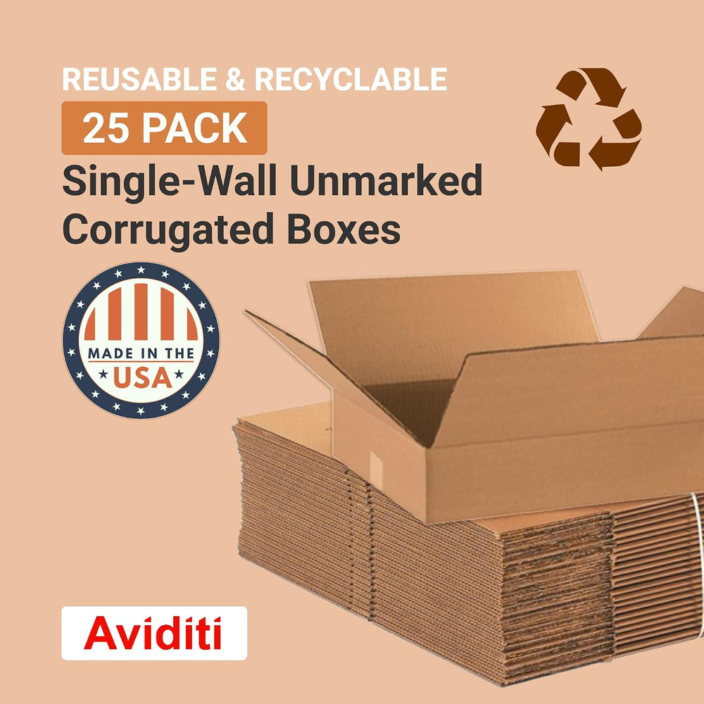 BOX USA 18144 Flat Corrugated Cardboard Box 18" L x 14" W x 4"...