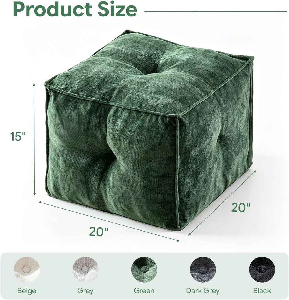 Pouf Ottoman and Foot Rest - Elevate Your Living Room Decor with Lightweight ...