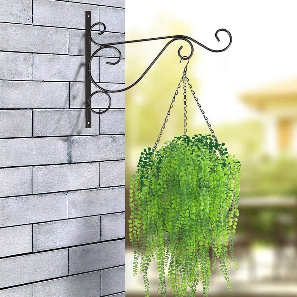 Hanging Plant Basket Flower Holder (2pack, 14 inch)-Metal Wire Round Hanging ...