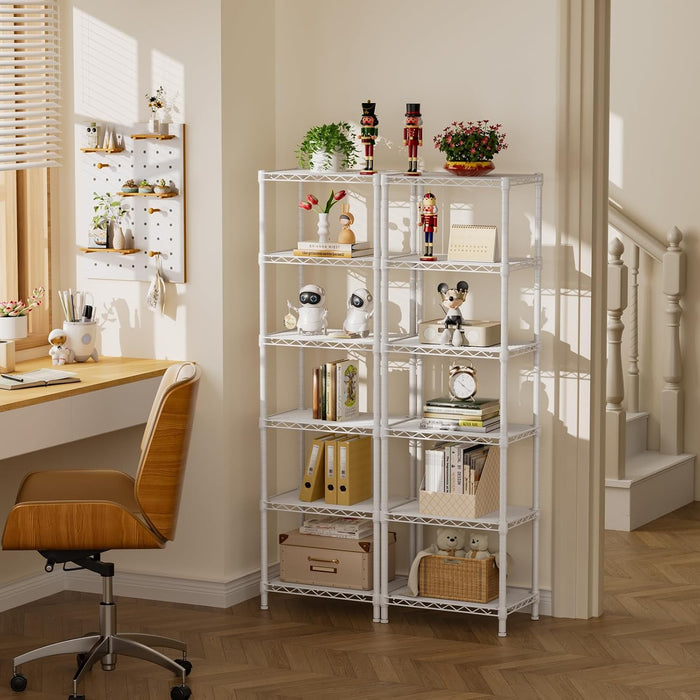 Golpart 6Tier Adjustable Storage Shelves Metal Wire Shelving Standing Shelf