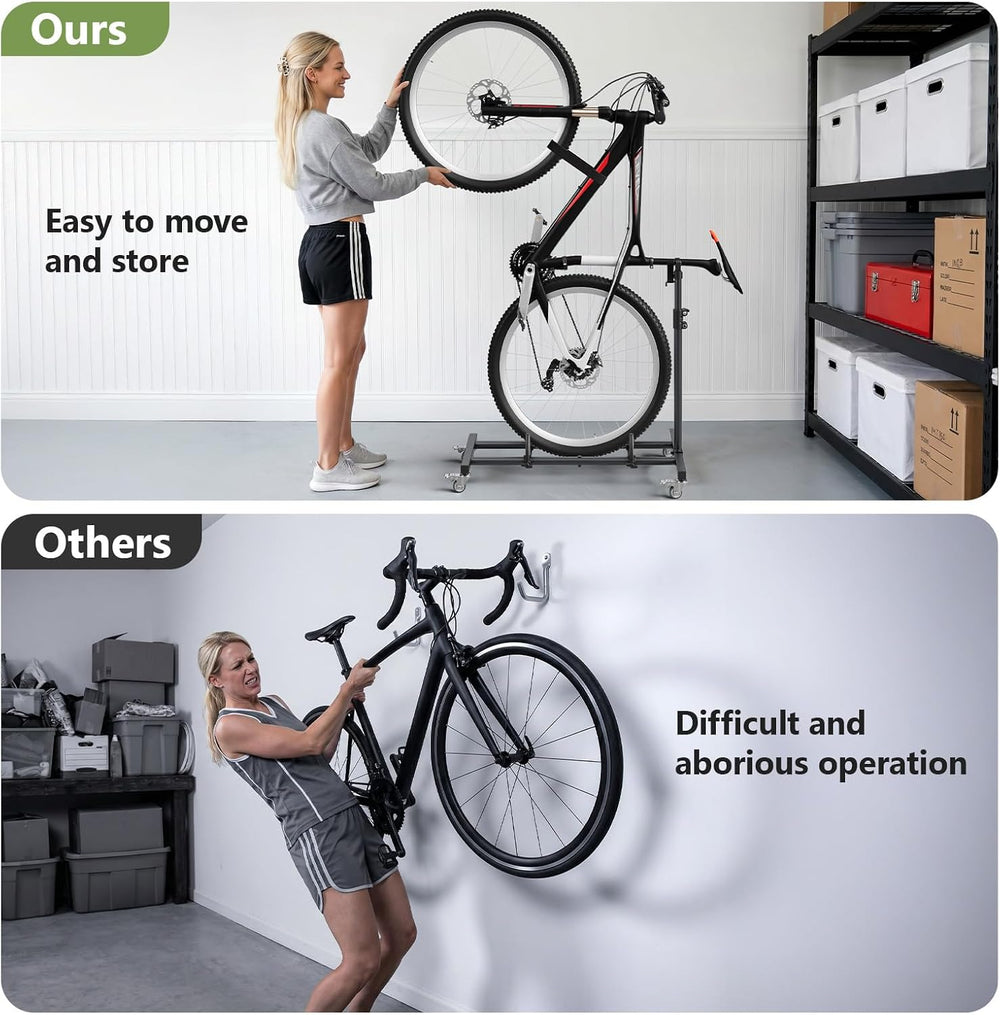Vertical Bike Stand 2 Pack, Freestanding Bike Rack for Indoor Storage
