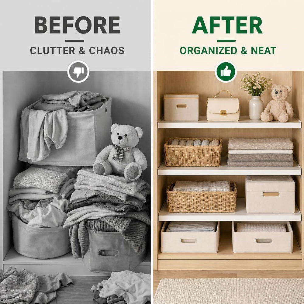 Expandable Closet Shelf Organizer, Adjustable Shelves, Medium 2Pack