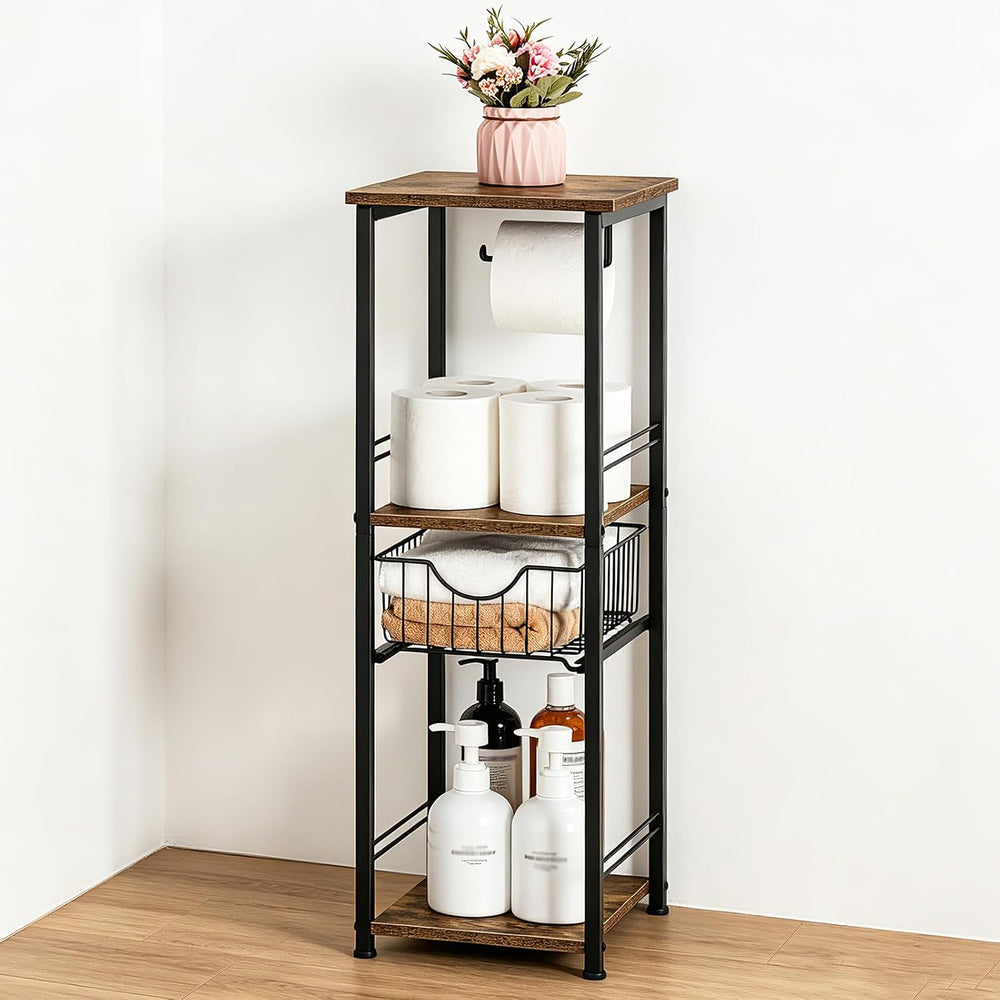Bathroom Storage Shelf Floor Standing Toilet Storage Cabinet with Drawer