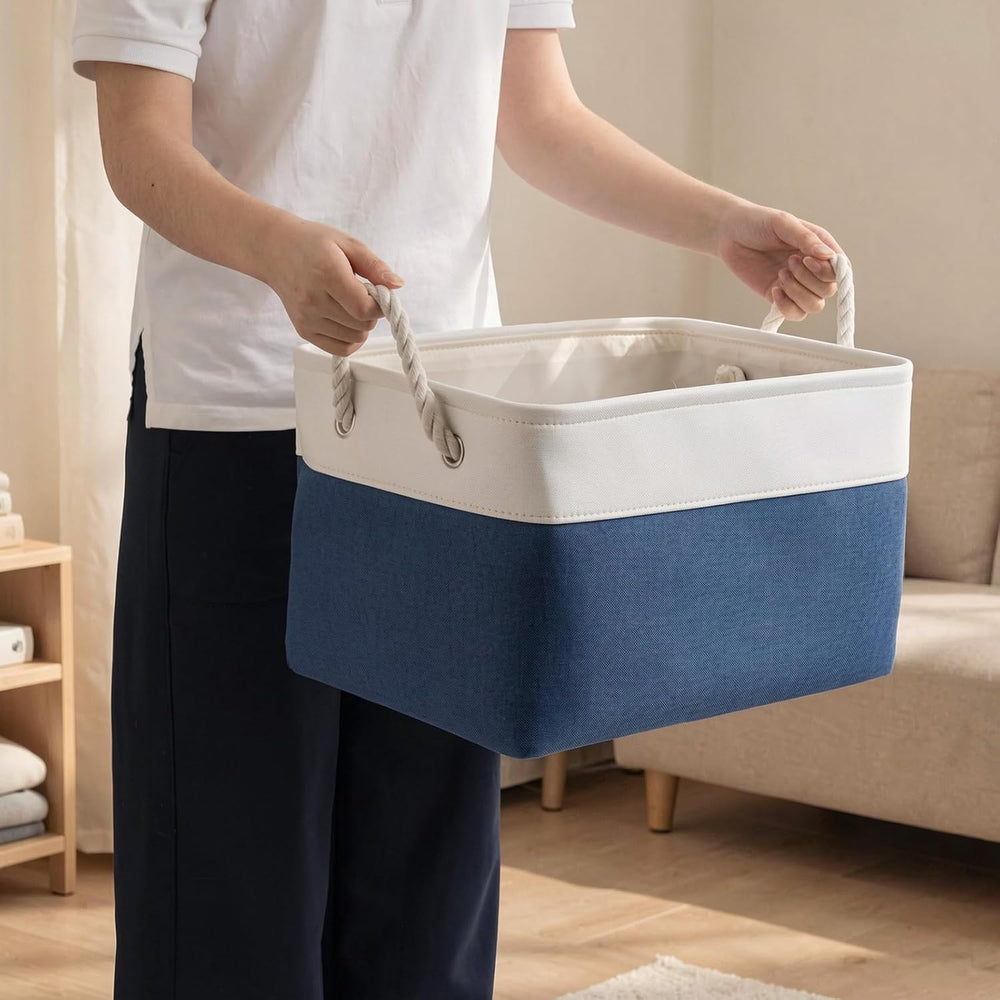 15x11x10 In Foldable Fabric Large Storage Bins with Handle 6 Pack