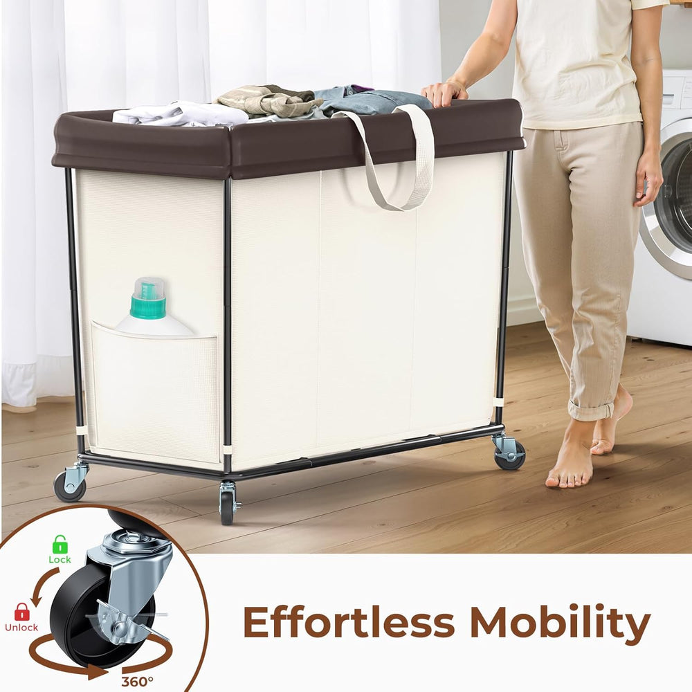 320L Laundry Hamper with Wheels, Large Rolling Laundry Basket with Wheels