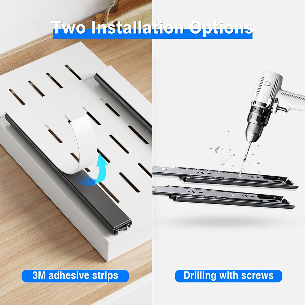 MUSTORN 2 Pack Pull Out Cabinet Organizer, 21.8" Deep Slide Out Drawer f...