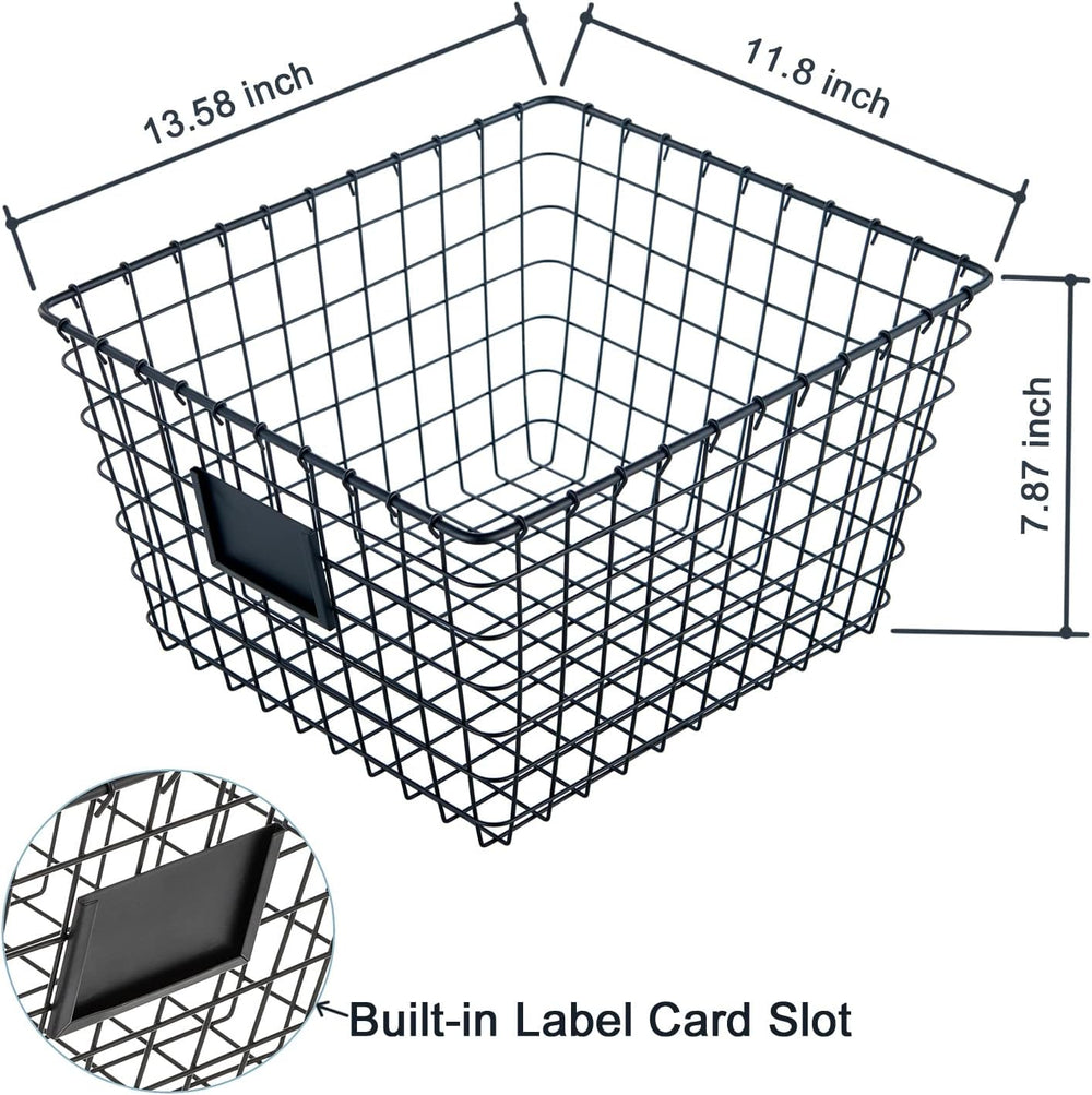 JUNCHU CHERRY 4 Pack【Extra Large】 Wire Handmade Storage Basket for Organizing...
