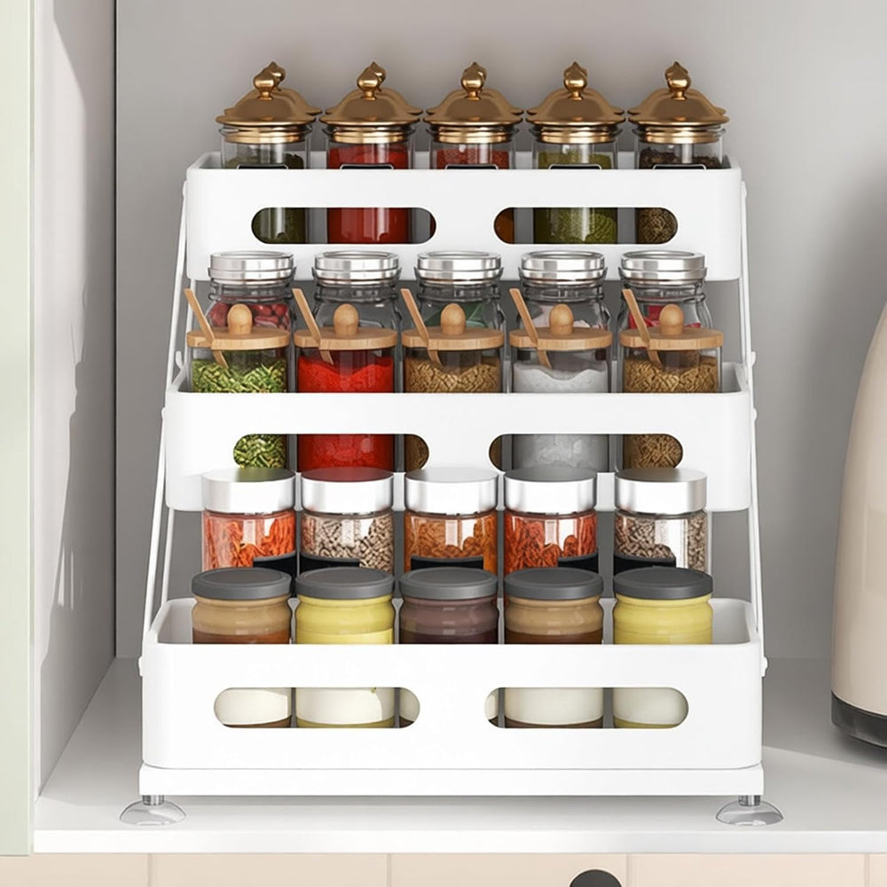 3 Tier Foldable Spice Rack, White