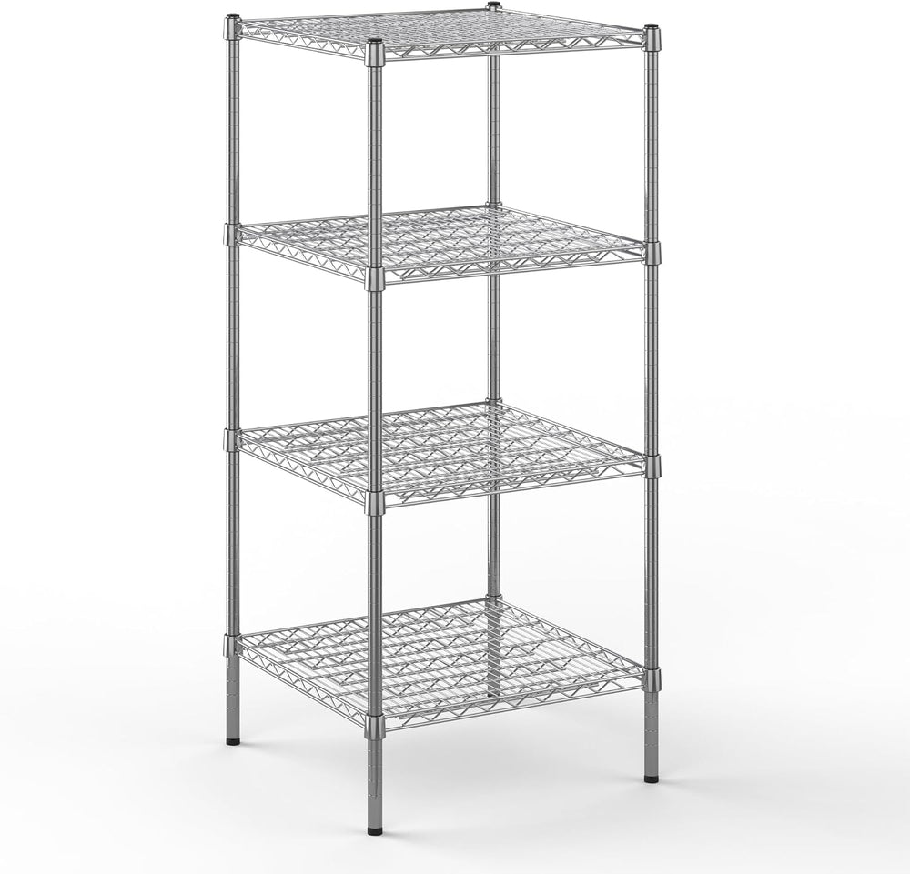 24" Deep x 24" Wide x 54" High 4 Tier Chrome Wire Shelving Kit...