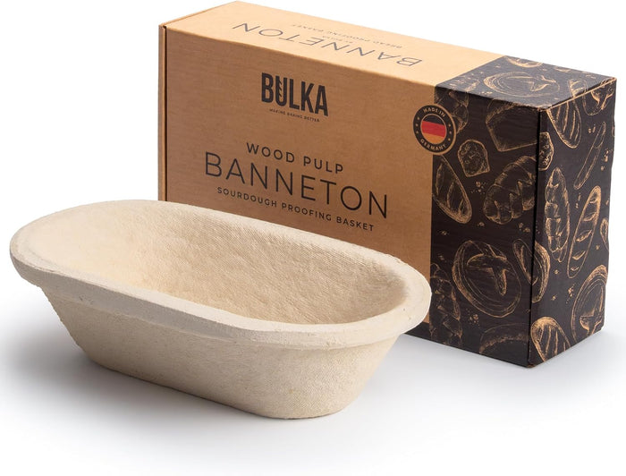Bulka Sourdough Banneton Bread Proofing Basket Small 9.1" Oval Smooth 500g