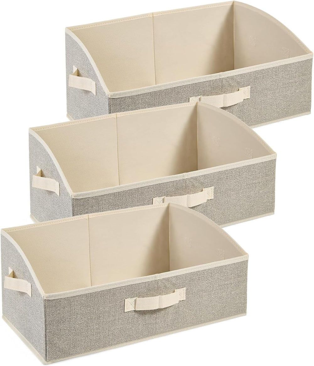 DAYARD Fabric Bins [3-Pack], Trapezoid Storage Bins with Handles, Foldable Ba...