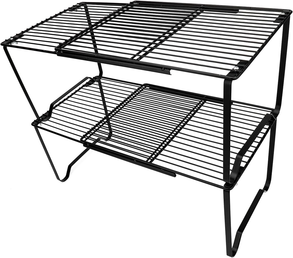 Extendable Metal Wire Shelf Organizer - Adjustable 15-24.4in Length, Stackabl...