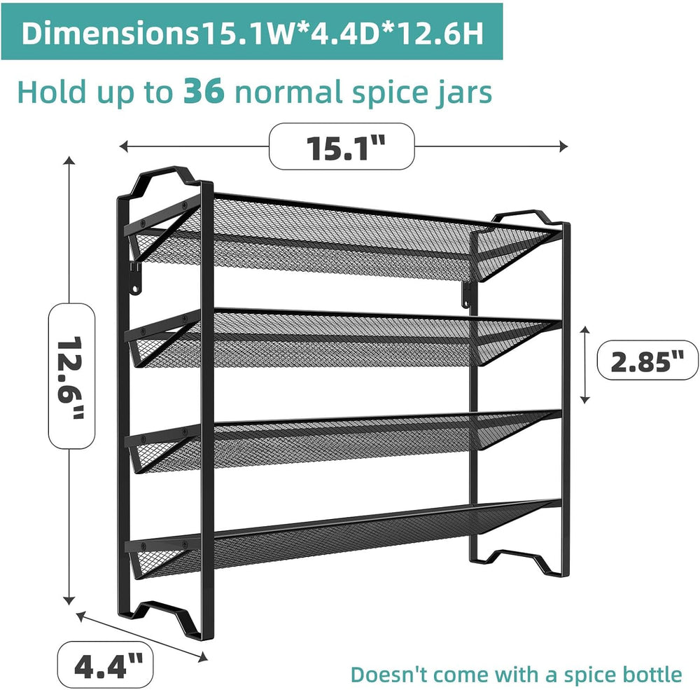 Simple Trending 2 Pack 4 Tier Spice Rack Organizer, Stackable Kitchen Counter...