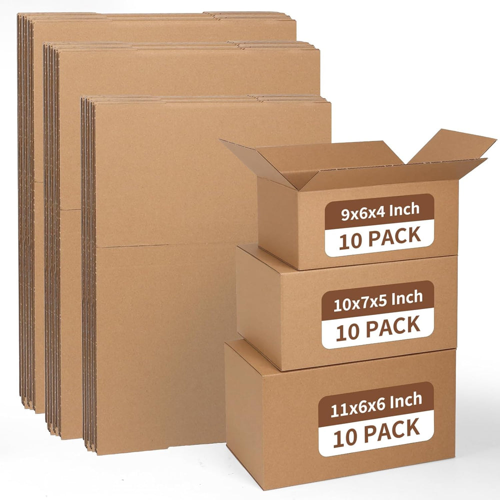 ZBEIVAN Shipping Boxes Mailers Assorted Sizes 11x6x6, 10x7x5, 9x6x4 inches Co...