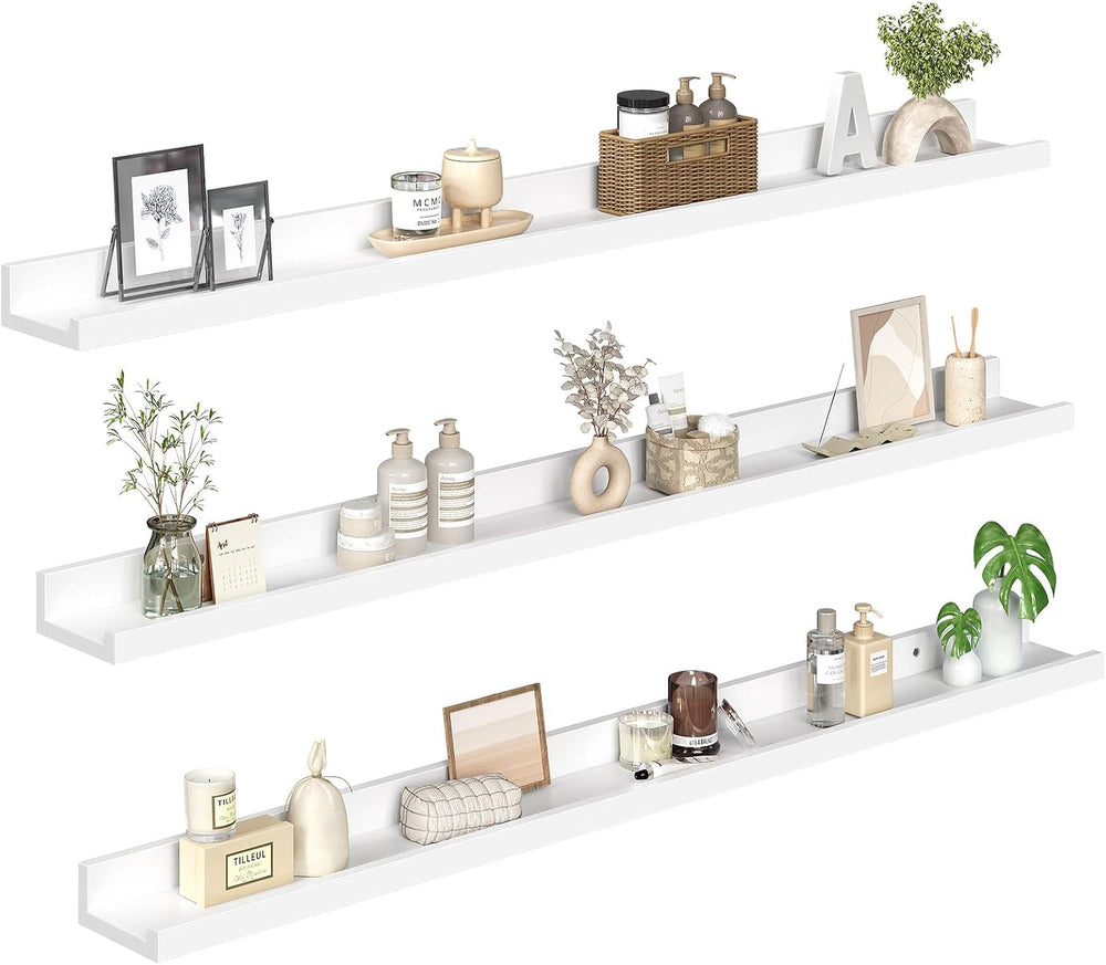 HOOBRO Floating Shelves, Wall Shelf Set of 3, 47.2 Inches Hanging Shelf