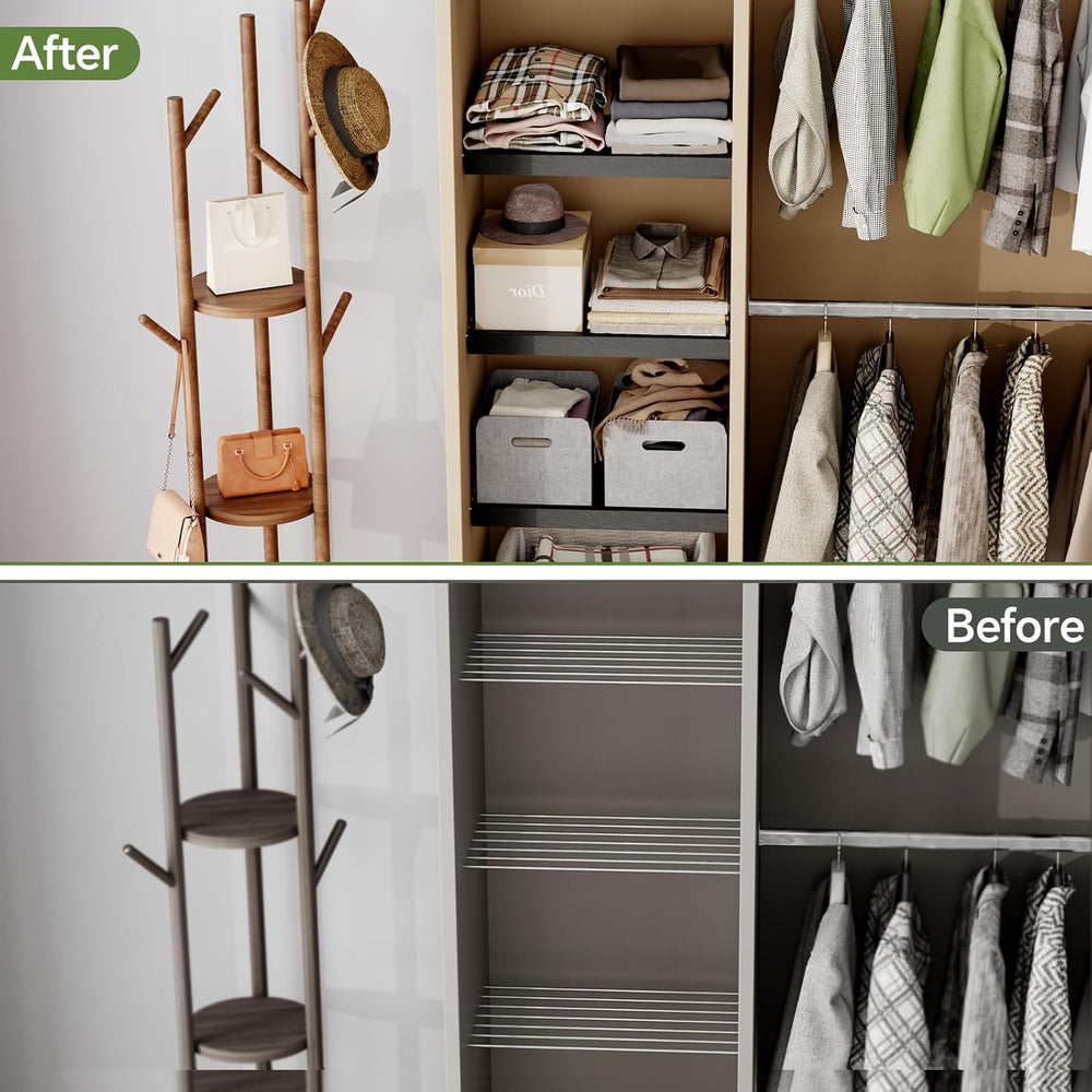 6-Pack PVC Composite Board Wire Rack Covers for Pantry - Imitation Wood-Look ...