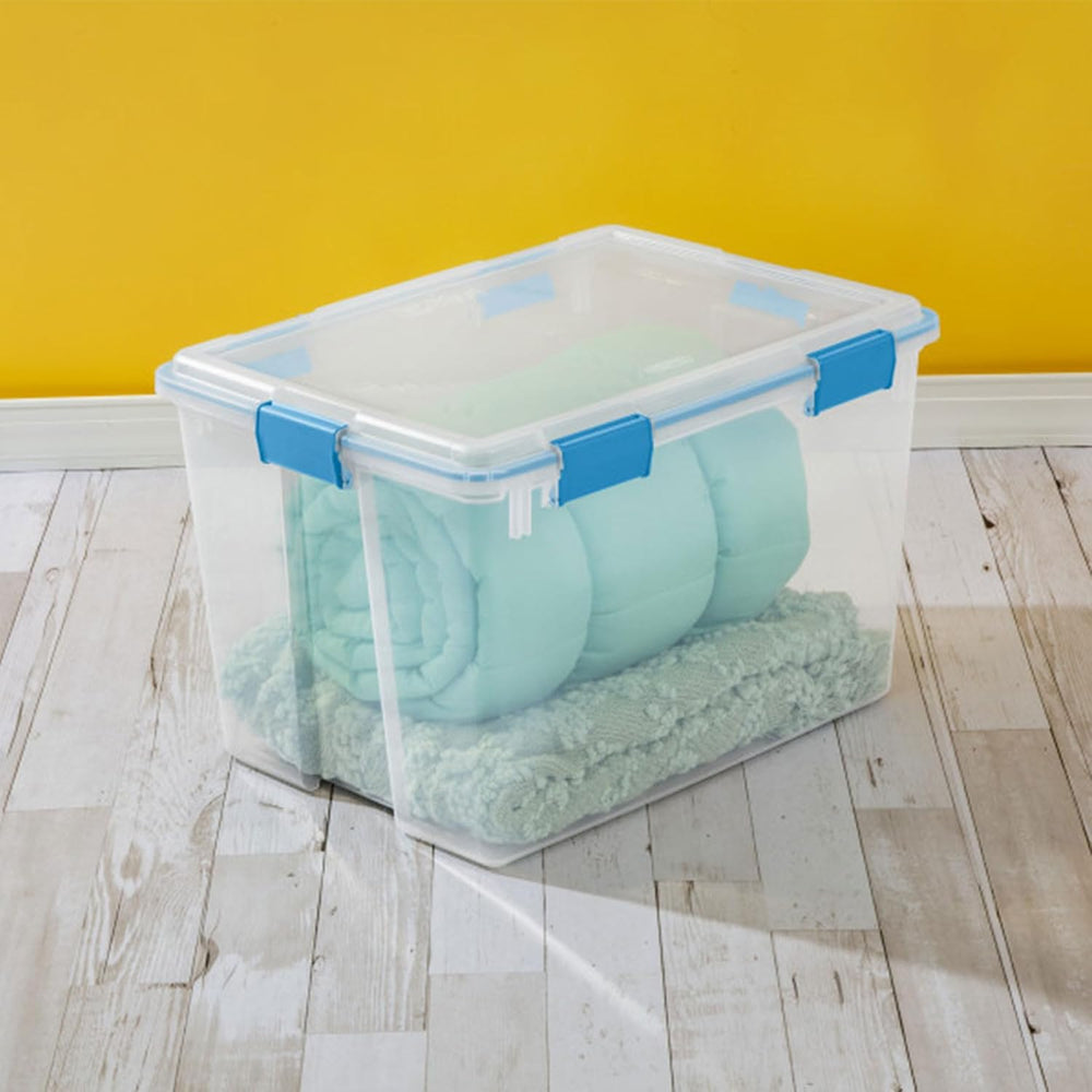 Sterilite Gasket Storage Box with Lids for Home & Office, 80 Quart, 4-Pack