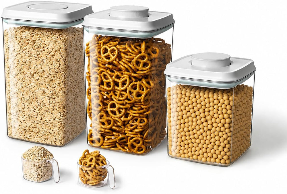 3-Piece Airtight Food Storage Containers, 4.2 & 2.8 Qt Set