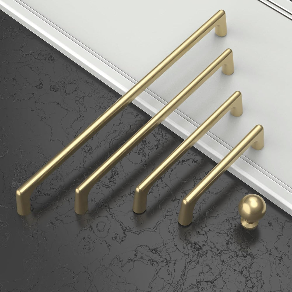 Asidrama 30 Pack 5 Inch(128mm) Brushed Gold Cabinet Pulls Cabinet Handles Cup...