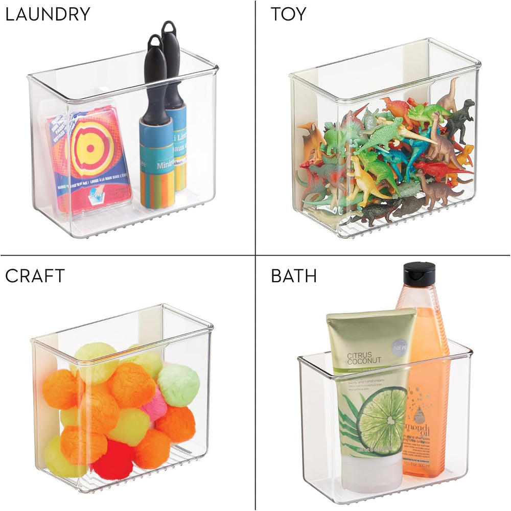 iDesign Adhesive Organizer Bin, Set of 4, Clear