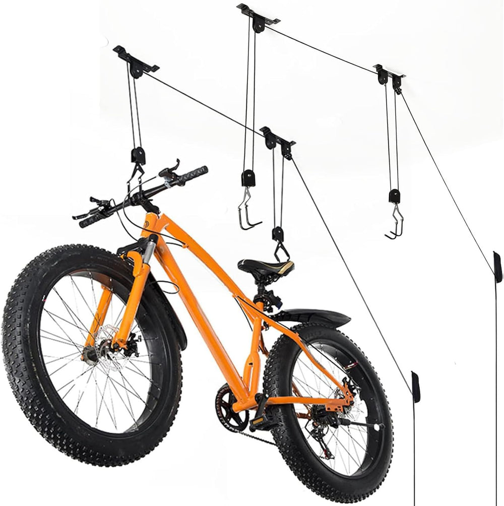 Wallmaster Ceiling Bike Hanger, Bicycle Lift Hoist Pulley System for Garage