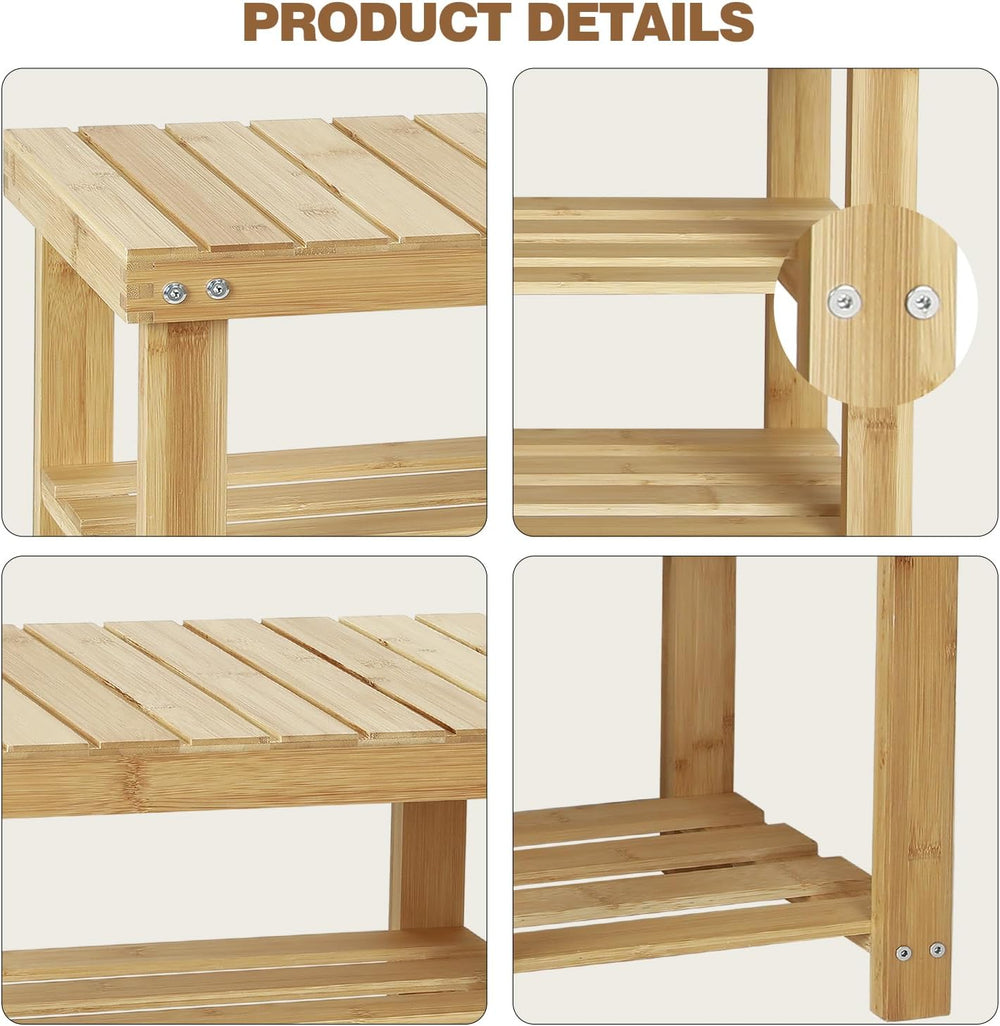 ACEHOME Shoe Rack Bench, 3 Tier Shoe Organizer for Entryway Storage, Big Wood...