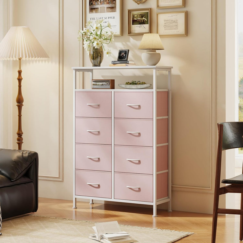 DUMOS Tall 8 Drawer Dresser for Bedroom, Storage Chest of Drawers Cabinet