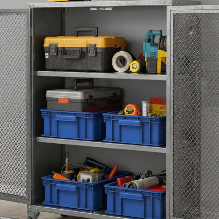 3-Pack Heavy Duty Part Bins, Stackable Tool Storage Bin for Hardware