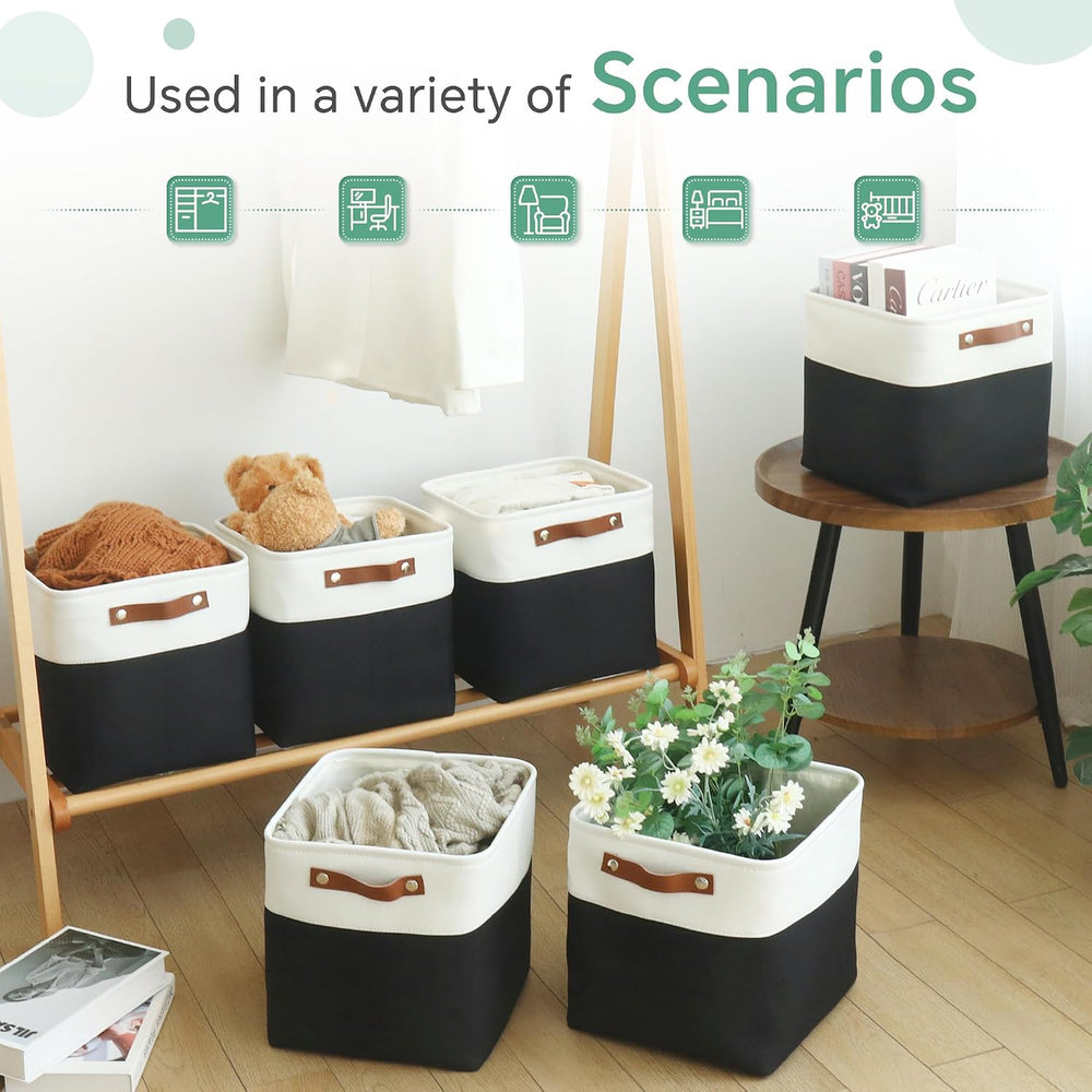 FinishingBo 11 inch Cube Storage Bin 6 Pack, Cube Organizer Bins