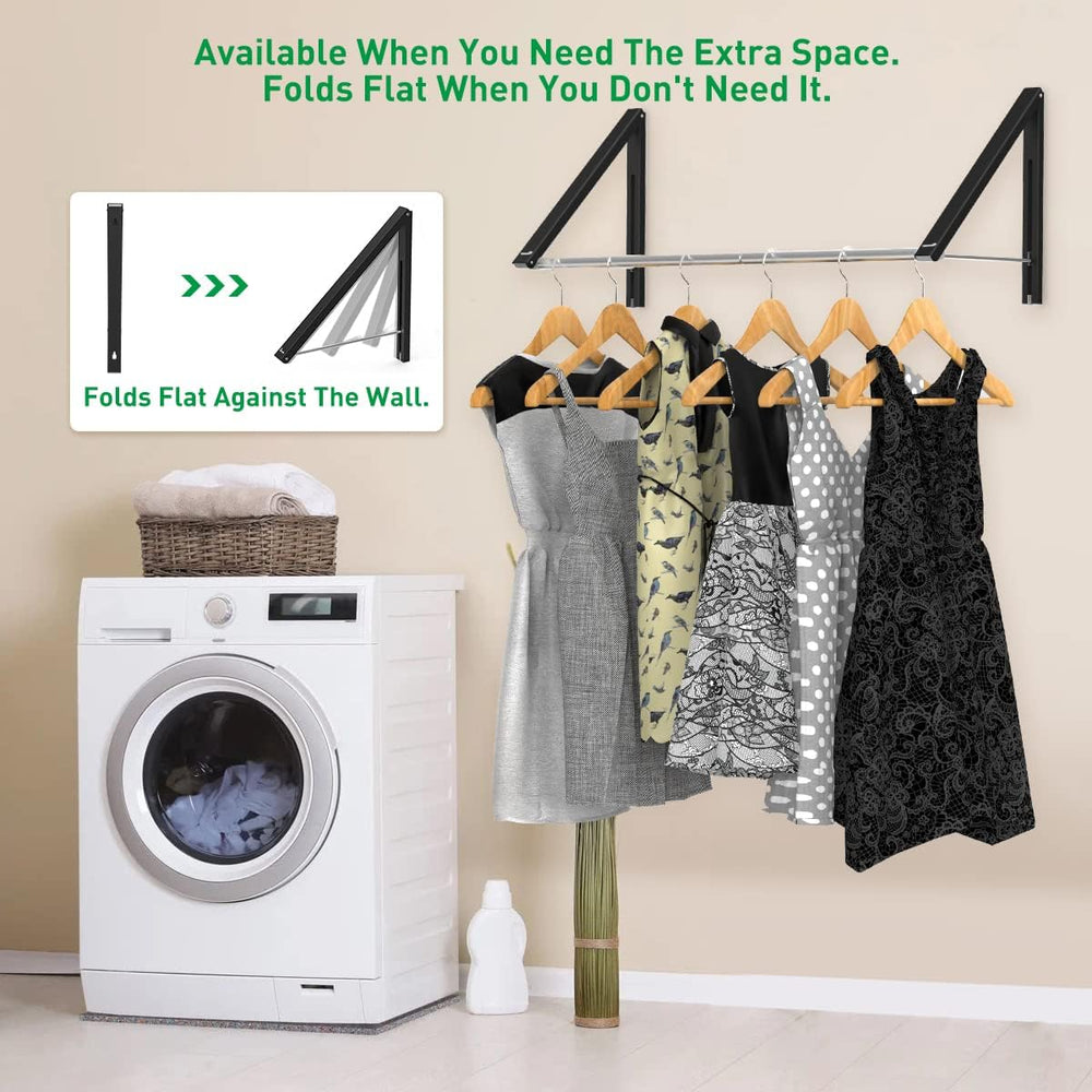 Retractable Clothes Rack - Wall Mounted Folding Clothes Hanger Drying Rack fo...