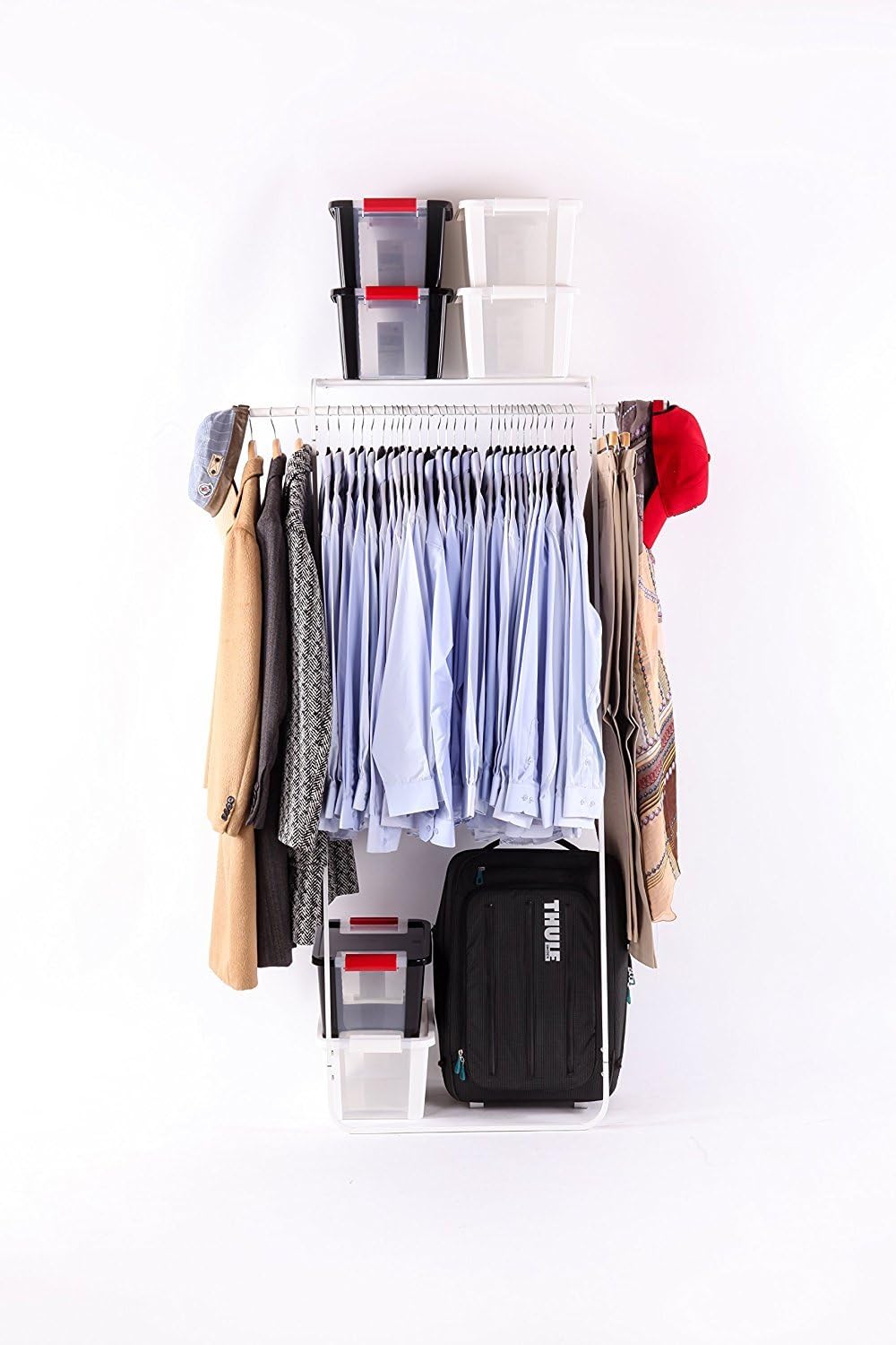 idee Free Standing Leaning Multi-Functional Coat and Shoe Rack, Space-Saving ...