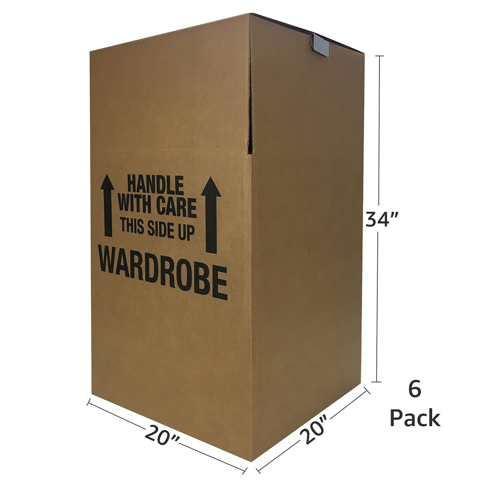 Uboxes "Shorty Space Saving Wardrobe Moving Boxes (Bundle of 6) 20"...