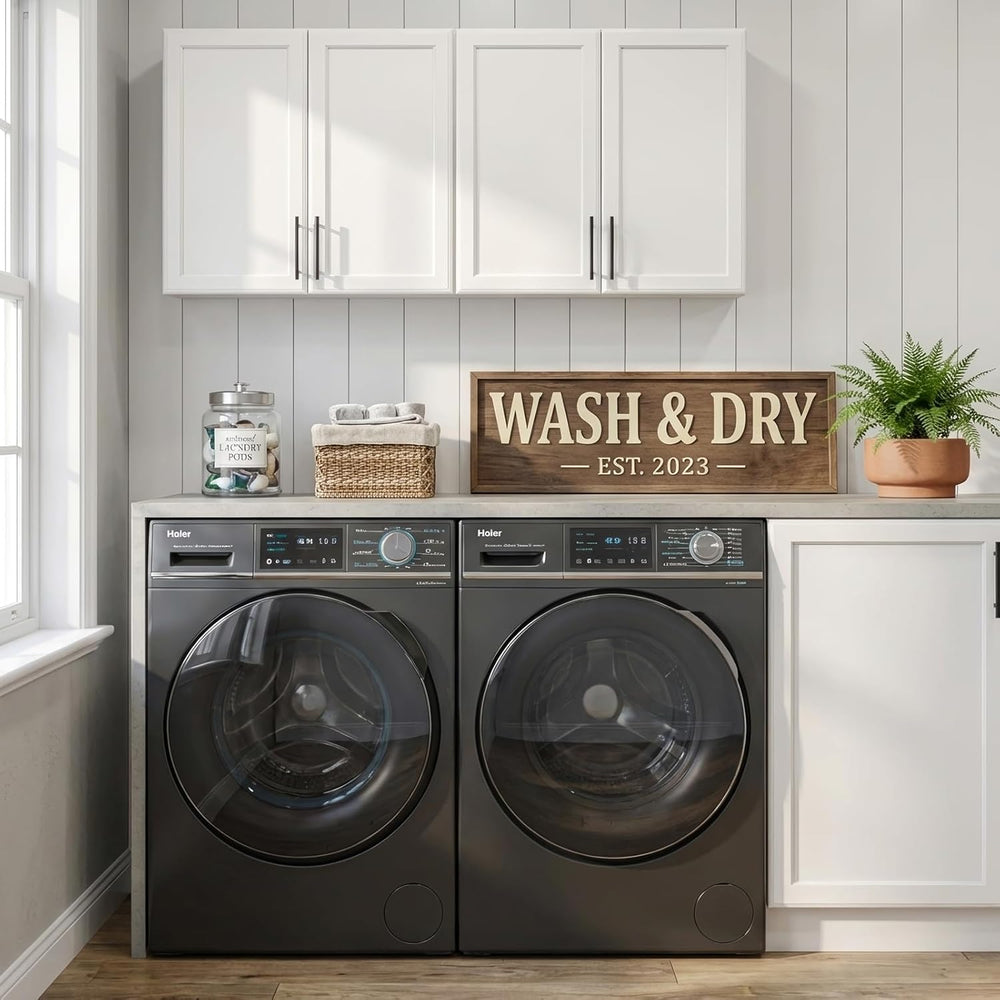 FIMELLO 47.2" W Laundry Room Cabinets Wall Mounted, Adjustable Shelf, Fl...