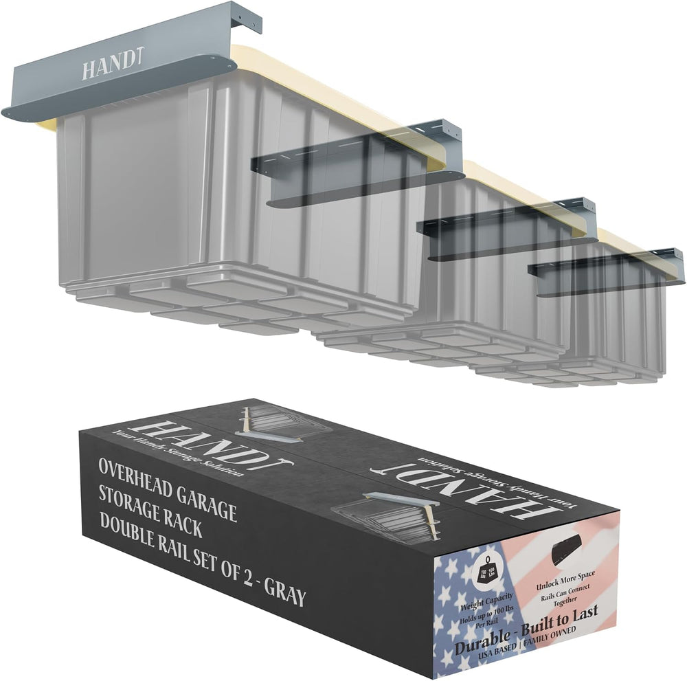 USA Based Overhead Garage Storage Rack, Connectable Heavy Duty Metal Ceiling ...