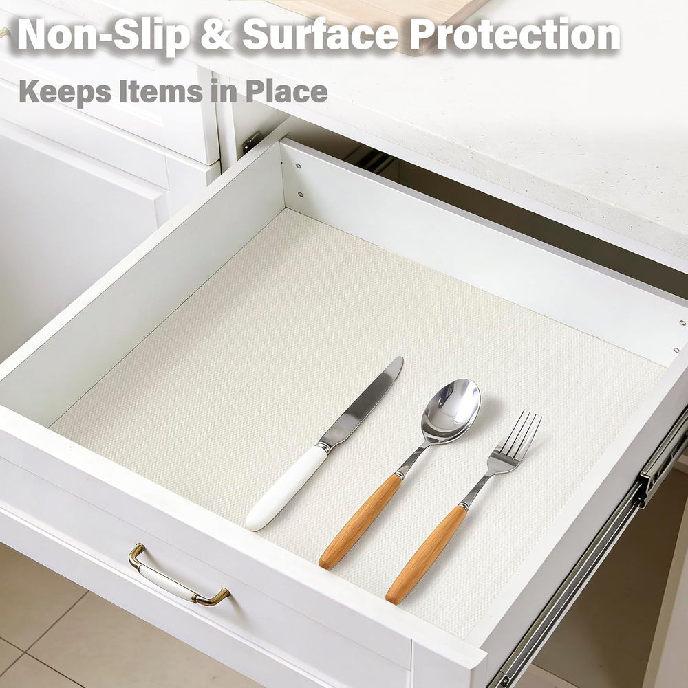 Shelf and Drawer Liners for Kitchen Cabinet,Cabinet Liner Off-White