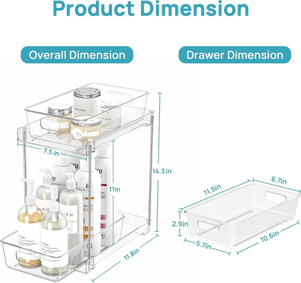 Vtopmart 4 Pack Taller Pull Out Bathroom Under Sink Organizer (S-Higher)