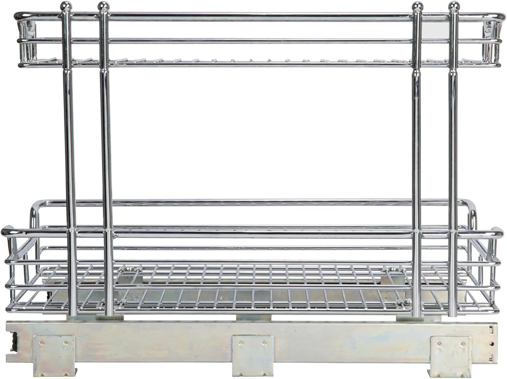 Household Essentials Glidez 2‑Tier Large Multipurpose Chrome‑Plated Steel Pul...
