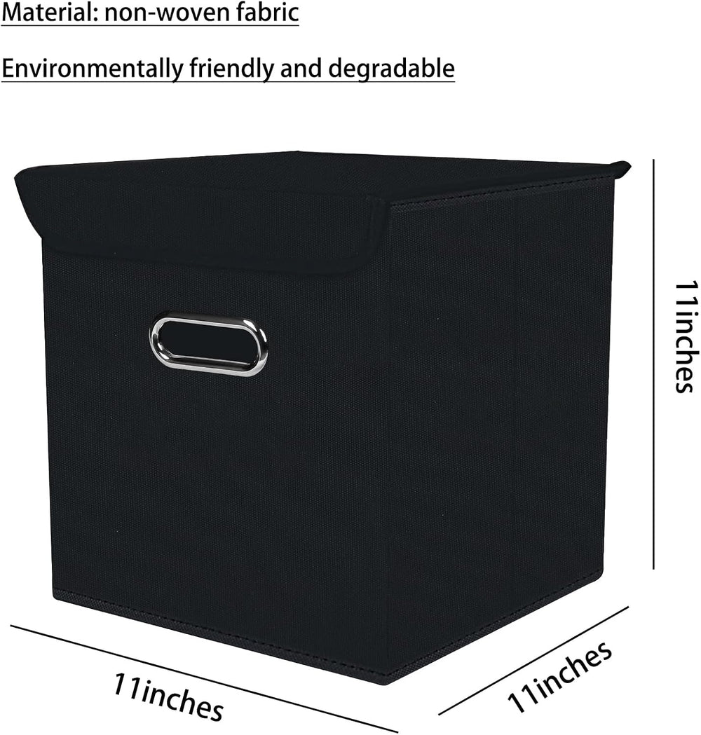 Closet Organizers Fabric Storage Bins With Lids Collapsible Cube Storage Orga...