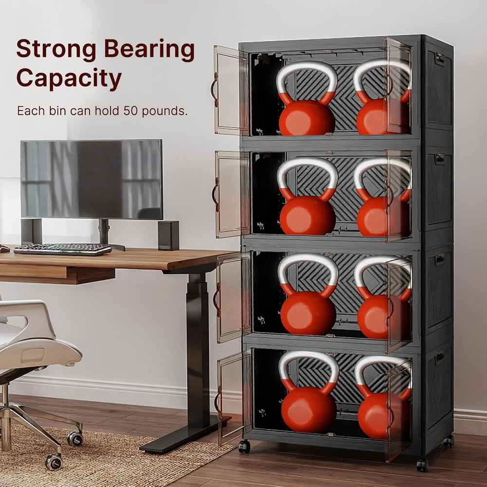 UAMFURI Stackable Storage Bins, 1440QT Collapsible Drawers with 2 Lids