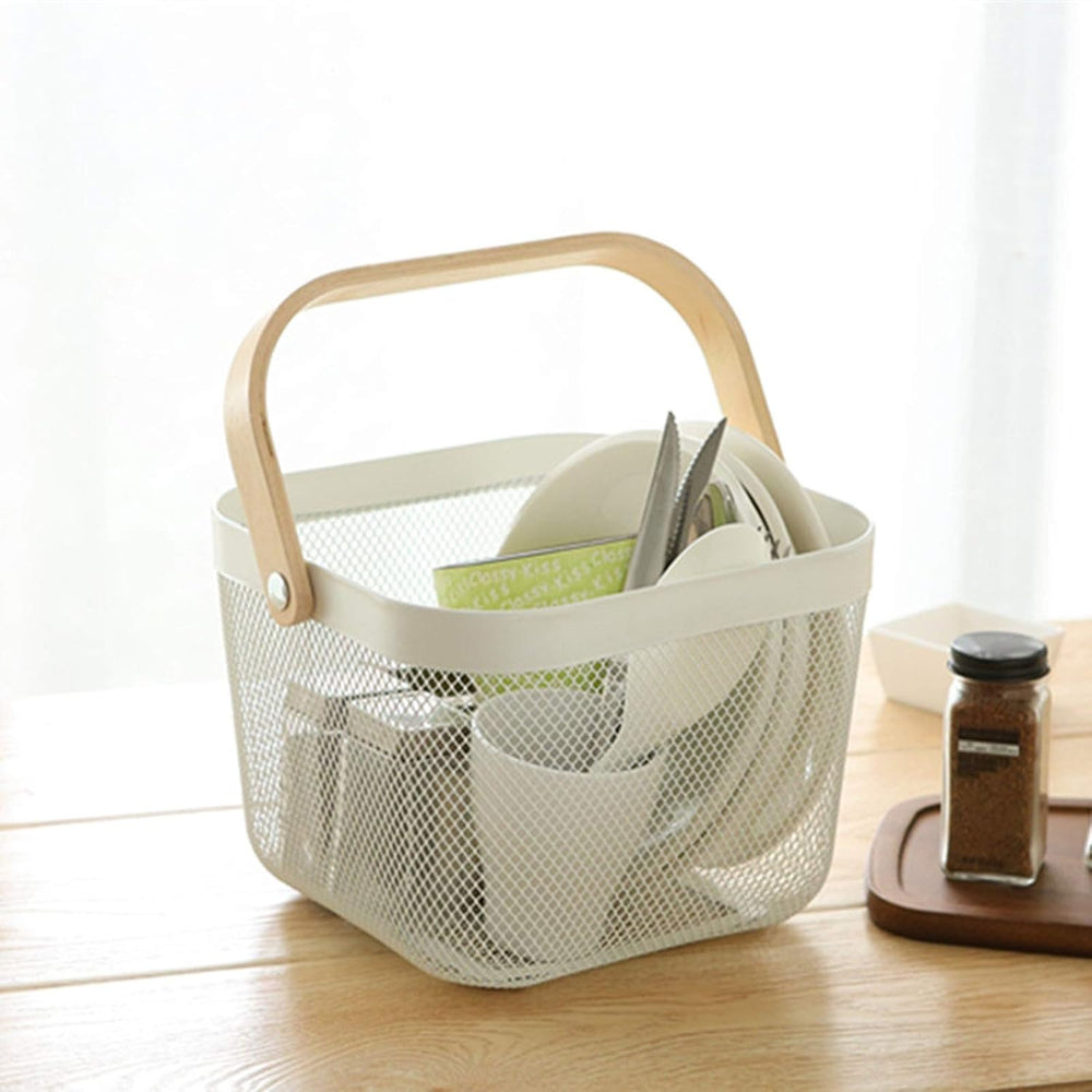 AJIODA 3 Pack Metal Mesh Steel Basket, Storage Organizer Basket Multi-functio...