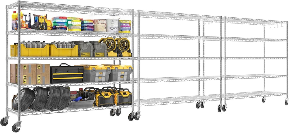48" W x 24" D x 81" H Heavy Duty Wire Metal Storage Shelves wi...