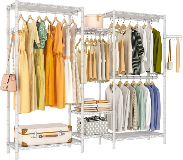 Heavy Duty Large Garment Rack, Portable Wardrobe Clothes Rack