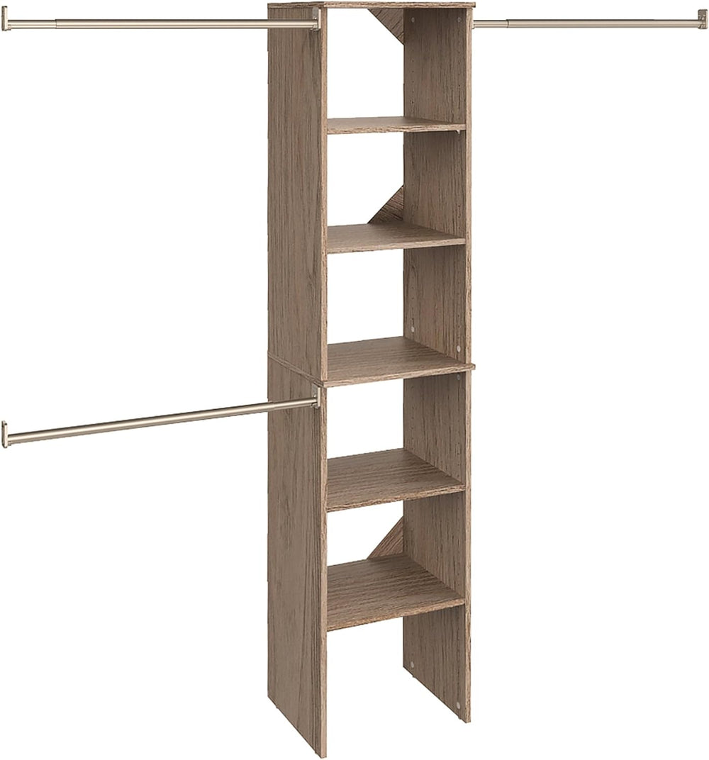 ClosetMaid SuiteSymphony Wood Closet Organizer Starter Kit with Tower and 3 H...