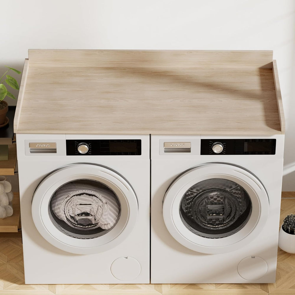 Solid Wood Washer Dryer Countertop, 54 * 27.5 Inch, White Oak