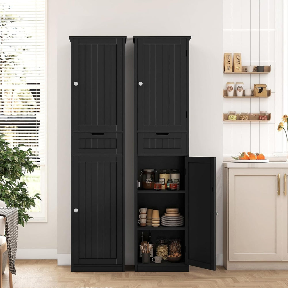 Iwell 66.9" Tall Bathroom Storage Cabinet with 2 Doors & 1 Drawer, N...
