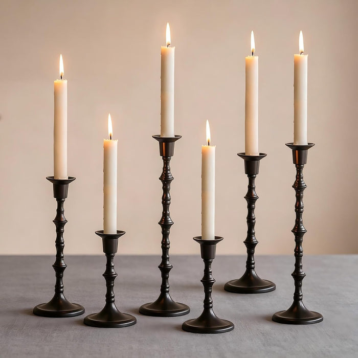 NUPTIO Black Candlestick Holders for Halloween: Unique Gothic Design