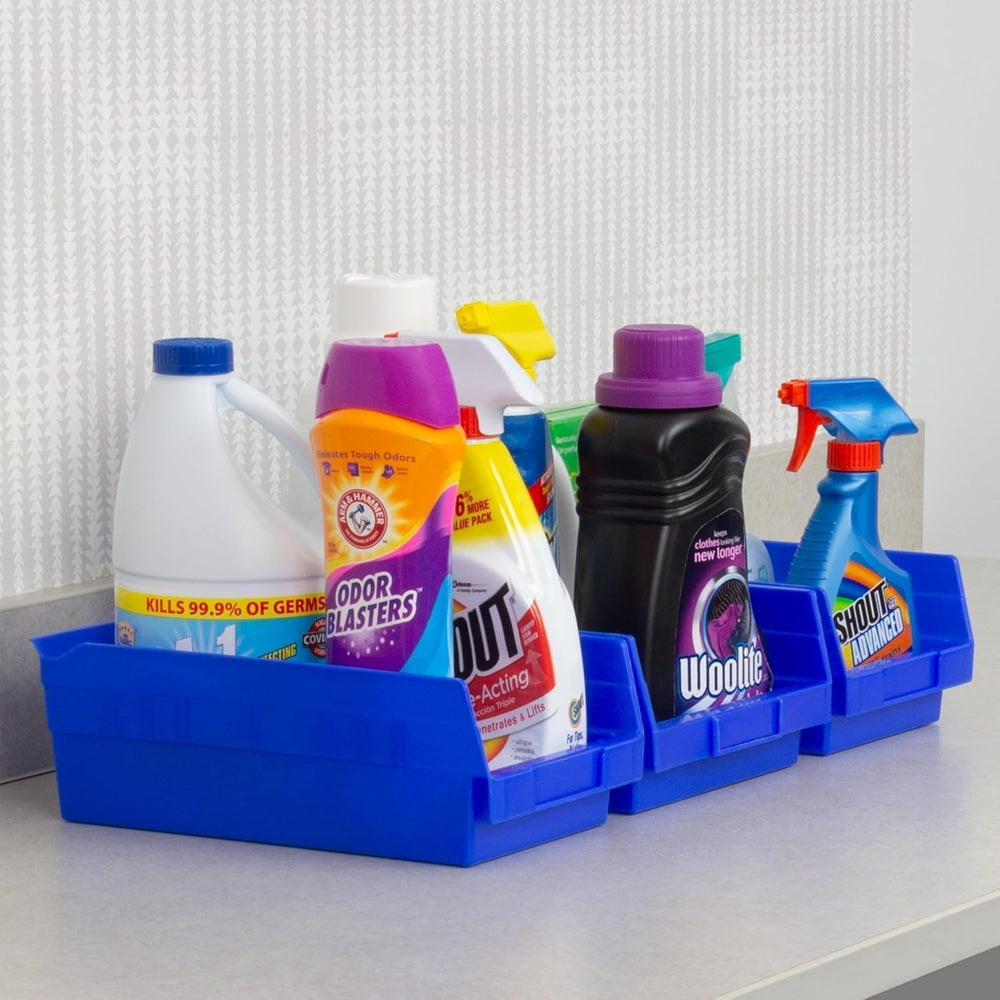 Akro-Mils 30150 Heavy Duty Plastic Shelf Bins, 12"x 8"x 4", Bl...